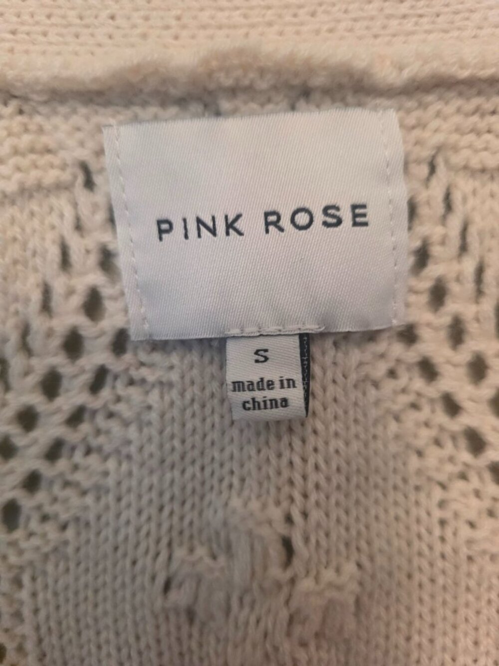 Pink Rose 2 Piece Embroidered Cardigan Open Knit Sweater Tank Set S EUC - Picture 3 of 13